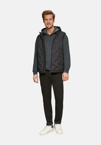 s.Oliver BESTICKTES  KÄNGURU - Hoodie - schiefergrau