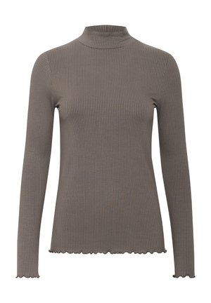 Kareda pikendatud varrukatega kõrge kaelusega särk tuhmhallis värvitoonis. Omab lainelist äärt ja mansette, valmistatud venivast, struktureeritud kangast, mis tagab keha lähedase ilme.