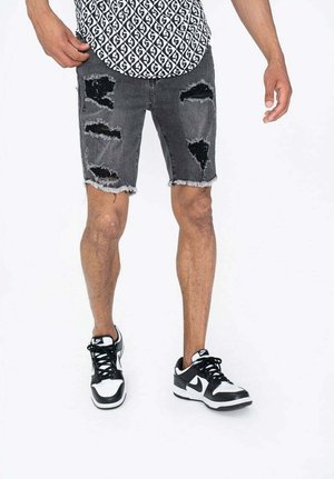 STRETCH DÉCHIRÉ - Short en jean - noir