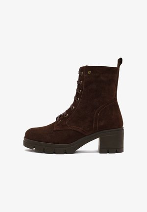 Derimod, Enkellaarsjes met plateauzool - brown