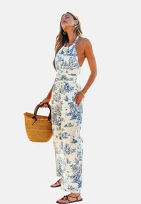 Cupshe ELEGANT TOILE HALTER - Combinaison - white blue