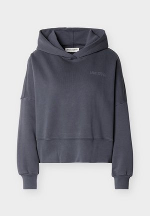 Dark gray hooded sweatshirt with long sleeves, ribbed cuffs, and subtle "Marc O'Polo" logo on the chest.