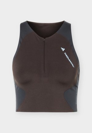 adidas Performance, HK CROP - Топ - night brown/night grey