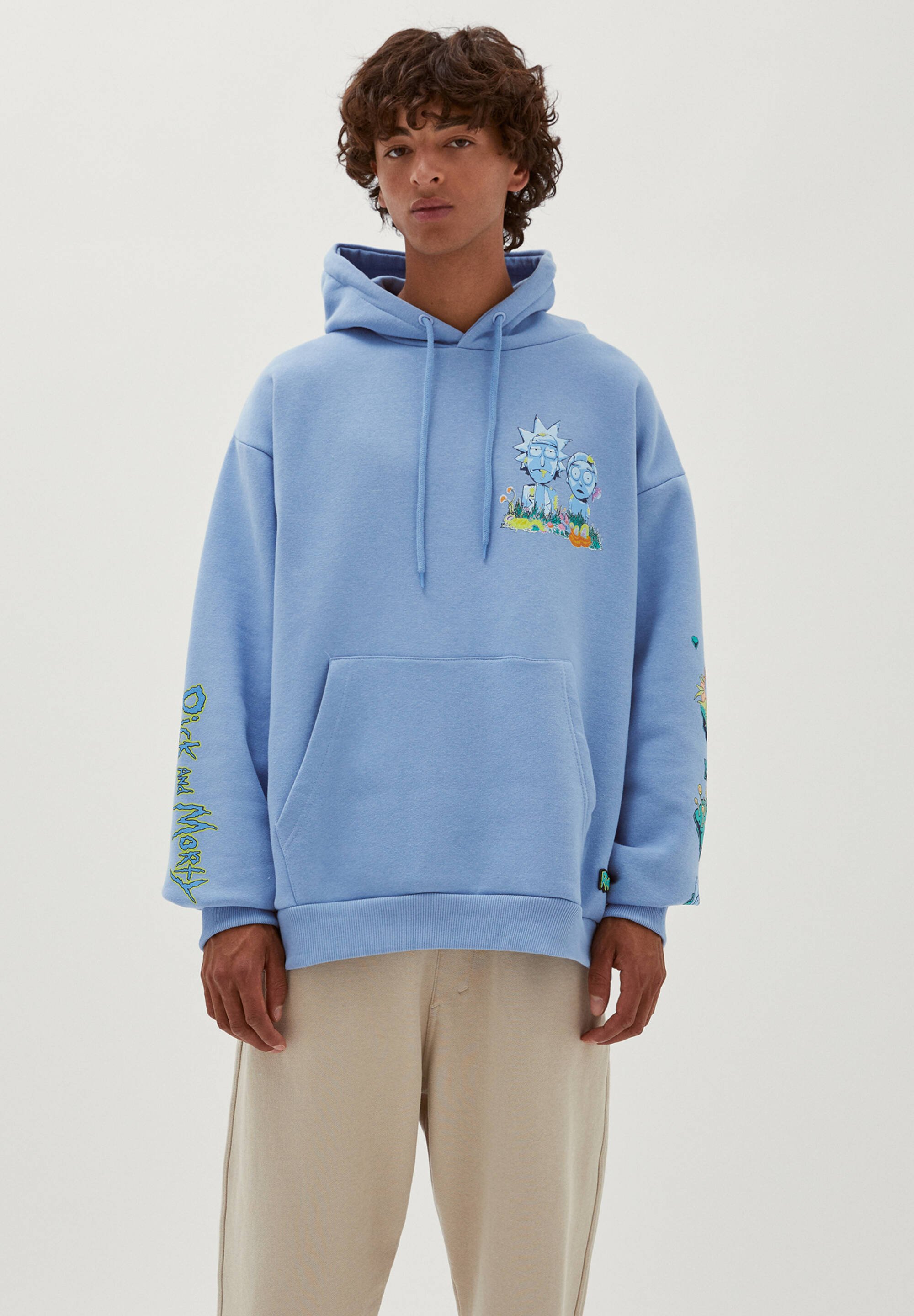 PULLu0026BEAR RICK u0026 MORTY - Sweatshirt - light blue/bleu clair - ZALANDO.FR
