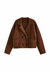 SMART COLLARED - Strickjacke - brown rust