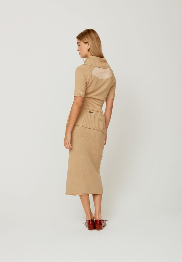 COURTNEY TOWELLING SKIRT - Pencil skirt - tan3