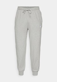 Grå sweatpants i mjukt tyg, med elastiskt midjeband och dragsko, samt smalnande muddar. Nike-logotyp på vänster lår.