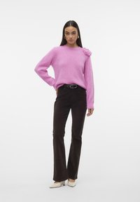 Vero Moda VMADIA ONECK FLOWER - Pulover - fuchsia pink