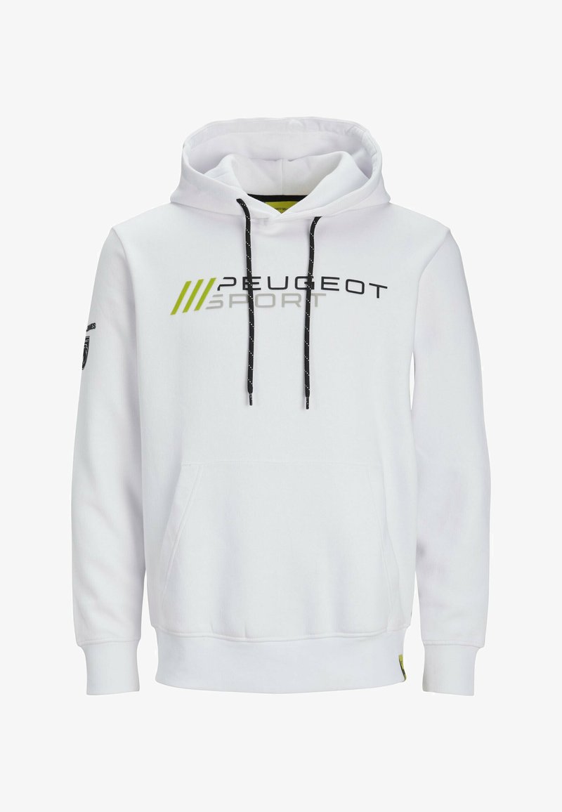 Jack & Jones PEUGEOT - Felpa con cappuccio - weiß/bianco Jack & Jones PEUGEOT - Felpa con cappuccio - weiß/bianco