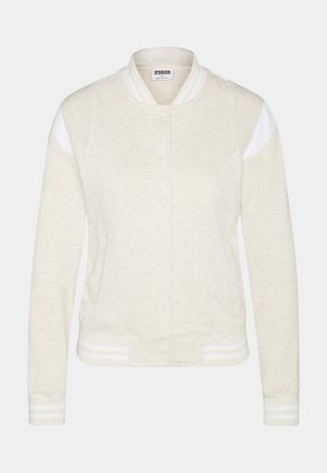 Urban Classics INSET COLLEGE   - Zip-up sweatshirt - lightgrey/white