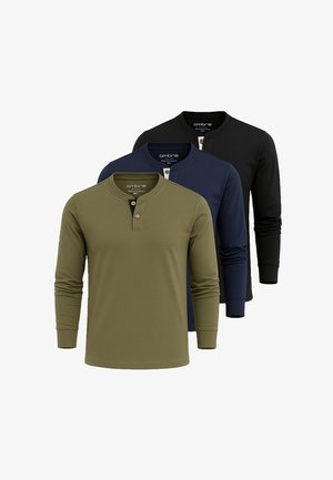 SET OF 3 LSCL - Top s dlouhým rukávem - black navy olive