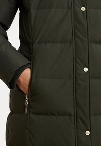 Lauren Ralph Lauren FAUX-FUR-TRIM HOODED DOWN COAT - Dūnu mētelis - loden