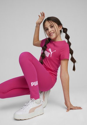 Puma LOGO TEE - Camiseta estampada - garnet rose