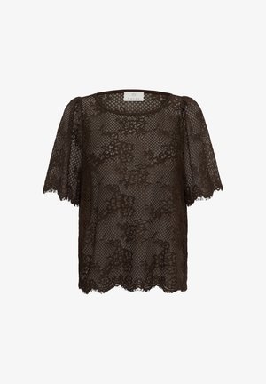 Kaffe, KACORNELIA LACE BLOUSE - Blúzka - coffee bean