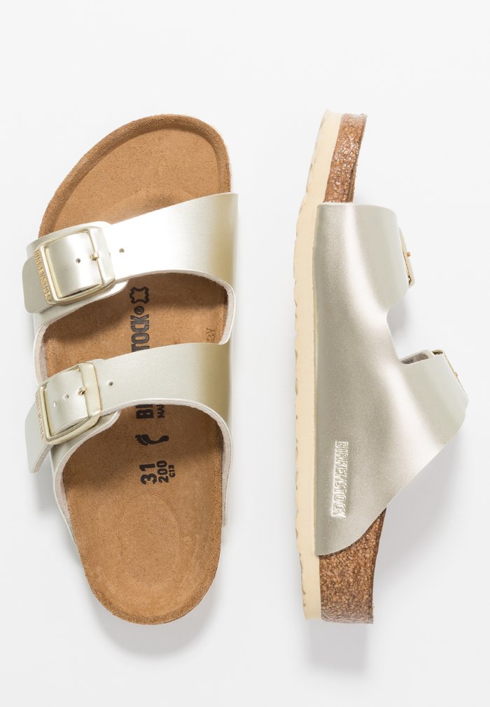 Birkenstock ARIZONA - Pantuflas - electric metallic gold