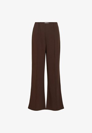 VILA, TROUSERS VIOPUS HIGH WAIST - Pantalon classique - coffee bean