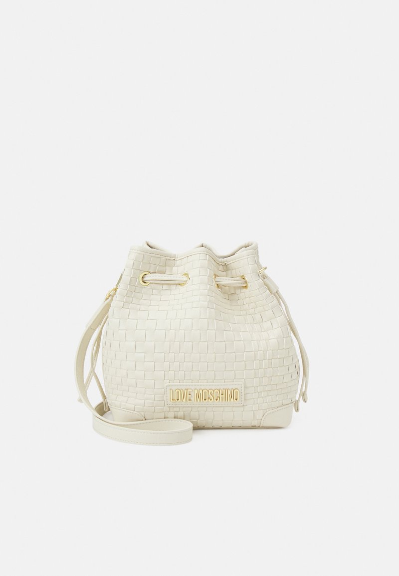 Love Moschino LOVE WOVEN BUCKET BAG Across body bag ecru/gold