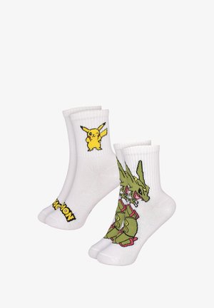 United Labels, 2ER PACK POKEMON SOCKEN PIKACHU RAYQUAZA TENNISSOCKEN SÖCKCHEN UNISEX - Socks - weiß
