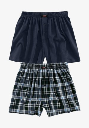 H.I.S 2 PACK - Weite Boxershorts - marine kariert