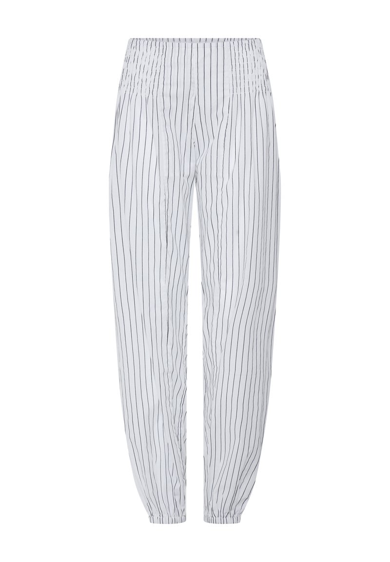 PULZ PZJILL WIDE - Pantalones - cloud dancer stripe/azul royal - Zalando.es