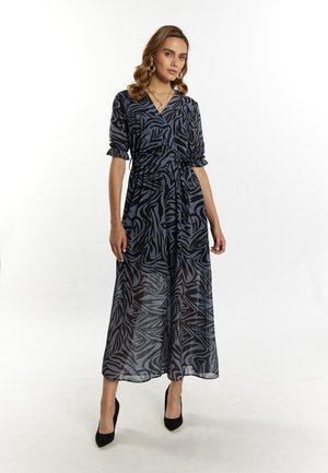 faina MIT ZEBRA - Maxi-jurk - grau schwarz