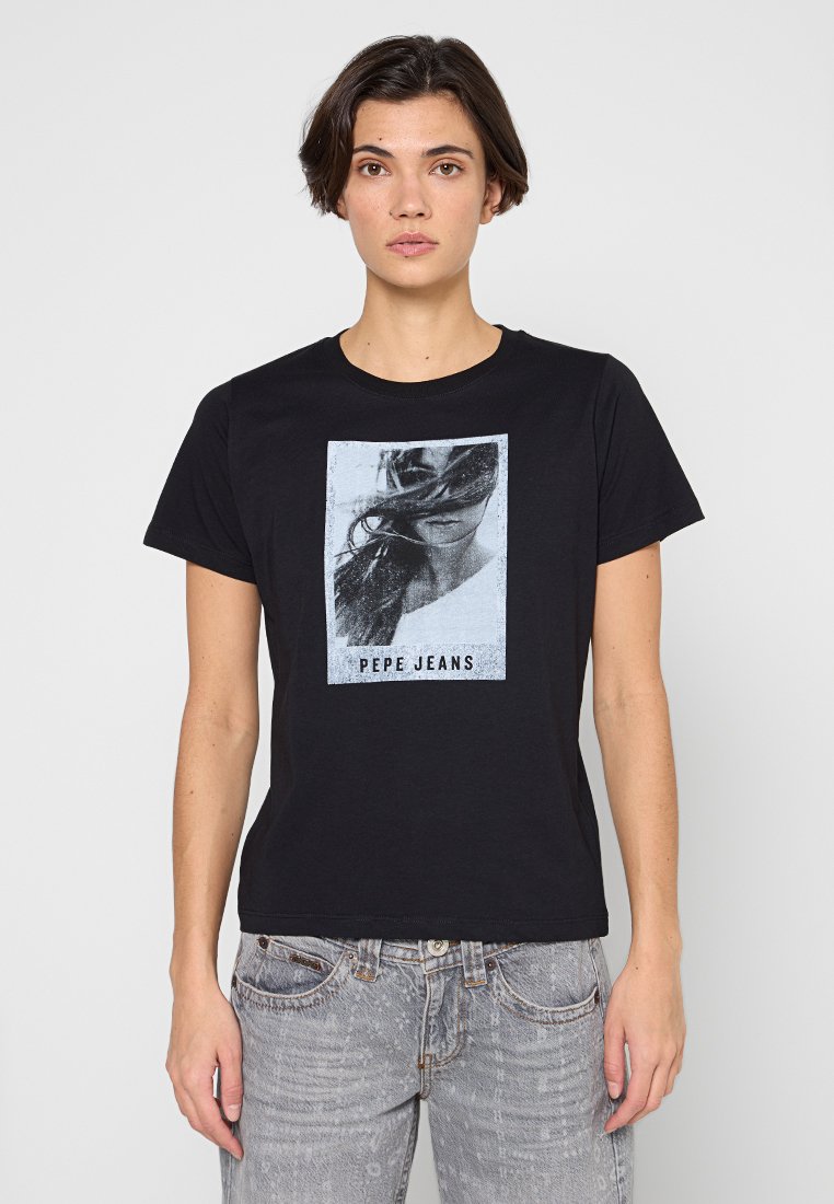 Pepe Jeans T-shirt print zwart Pepe Jeans T-shirt print zwart