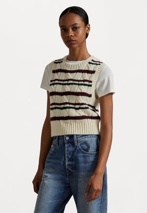 STRCABLE CROPPED SWEATER VEST - Vestă - authentic cream multi