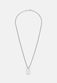 ALL OVER FLAG TEXTURE NECKLACE - Kaklarota - silver-coloured