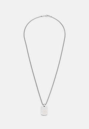 ALL OVER FLAG TEXTURE NECKLACE - Halsband - silver-coloured