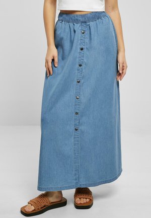 LONG WIDE LIGHT - Maxi skirt - skyblue washed