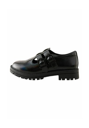 Next, REGULAR FIT - T-BAR DOUBLE BUCKLE SCHOOL SHOES - Ankle strap ballerina shoes - black iridescent patent