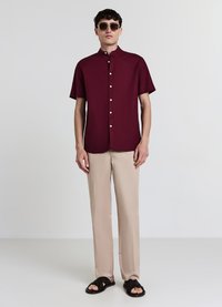 Calliope CAMICIA COREANA MISTO LINO - Hemd - bordeaux