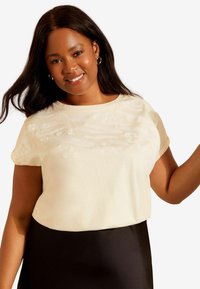 Curves Like These SEQUIN-REGULAR FIT - Tričko s potlačou - cream