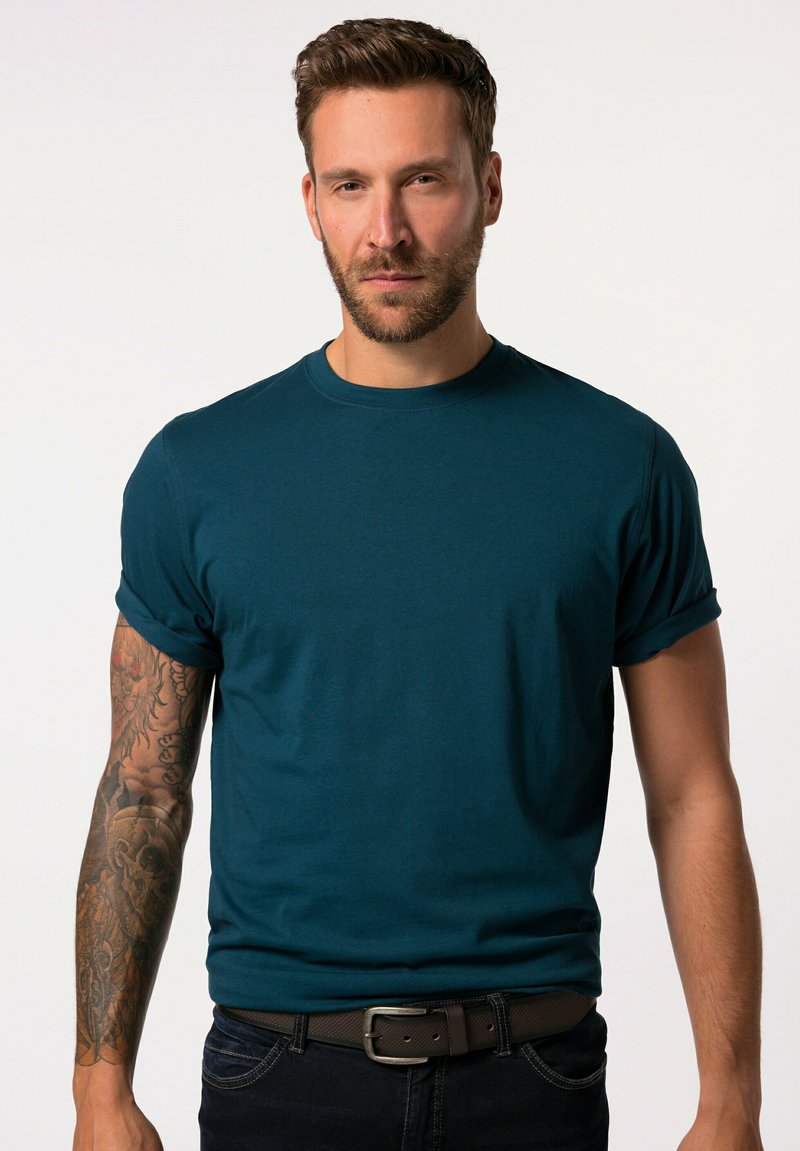 JP1880 MOTIV AUF DER BRUST,RUNDHALSAUSSCHNITT - Jednoduché tričko - dark teal