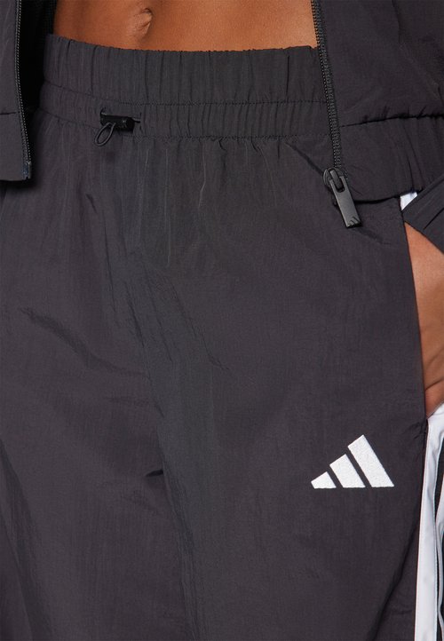 adidas Women's Essentials 3-Stripes Lifestyle Woven Parachute Tracksuit Bottoms Black/White — foto 6