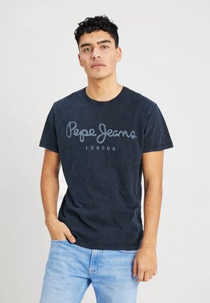 ESSENTIAL TEE - T-shirt z nadrukiem - dark blue