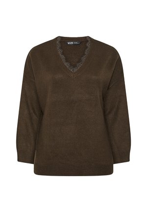 Yours Clothing, PLUS SIZE JUMPERS - Pullover - chocolate