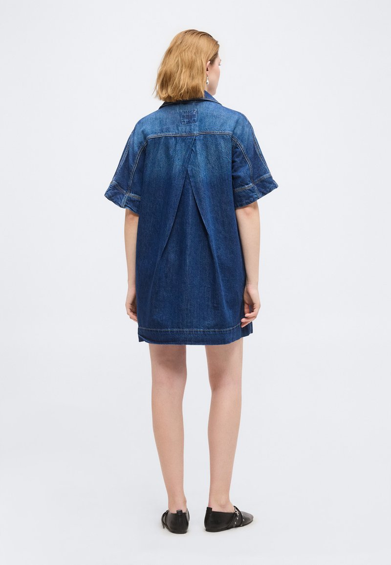 hugo boss denim dress HUGO A-line dress in comfort-stretch denim, Women, Size: XS, blue