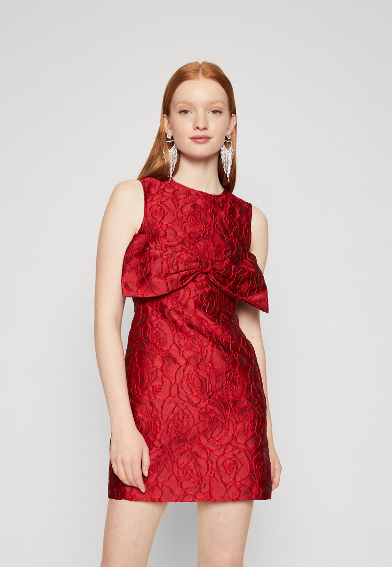 Petitebella Hunde-Kleid Mit Rosenmuster – Süßes Outfit Für Kleine Hunde (Größe M, Rot-Schwarz-Rose)