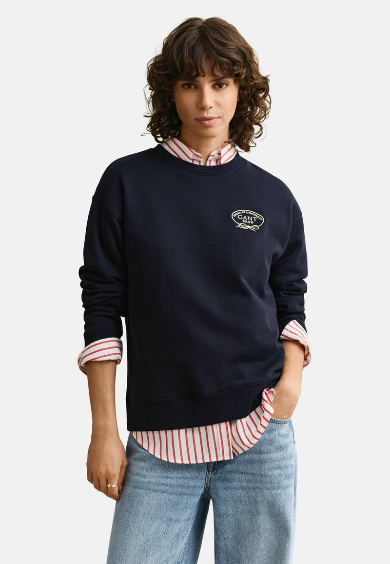 GANT ROPE GRAPHIC - Mikina - evening blue