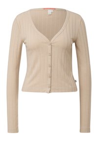 QS IM CROPPED FIT - Strickjacke - beige