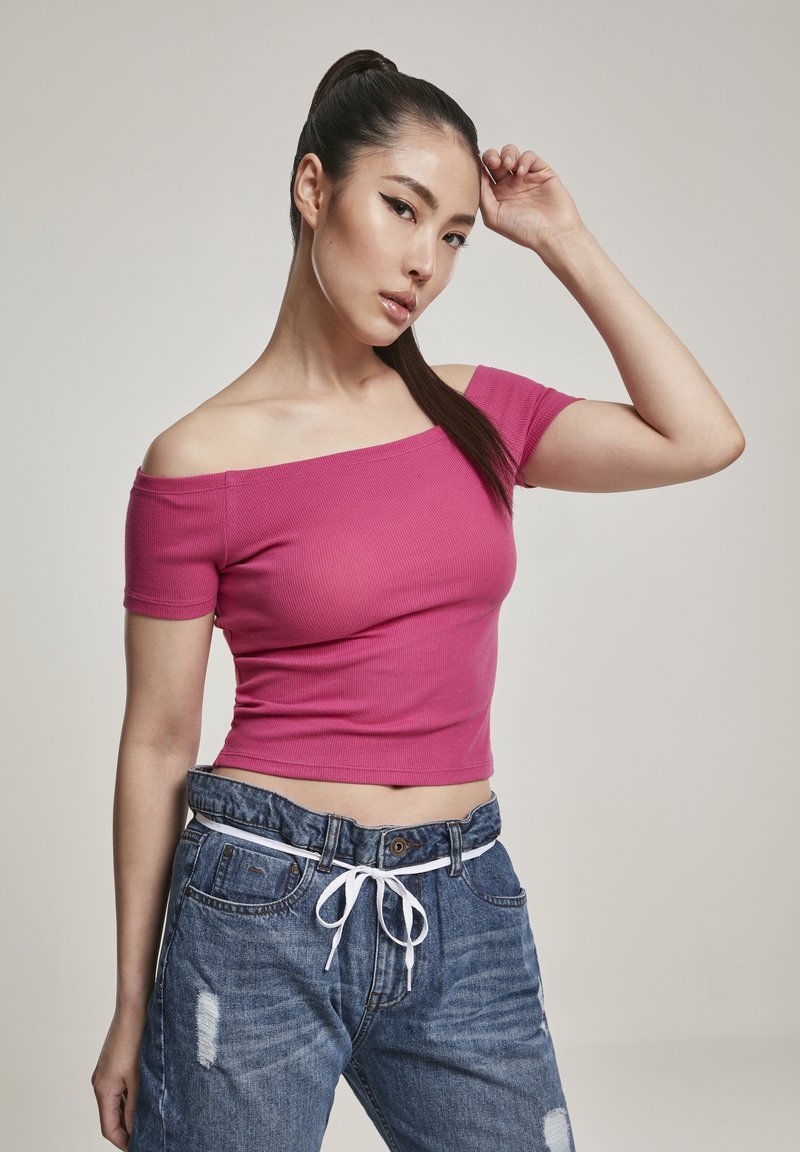 Urban Classics OFF SHOULDER - Tricou basic - pink