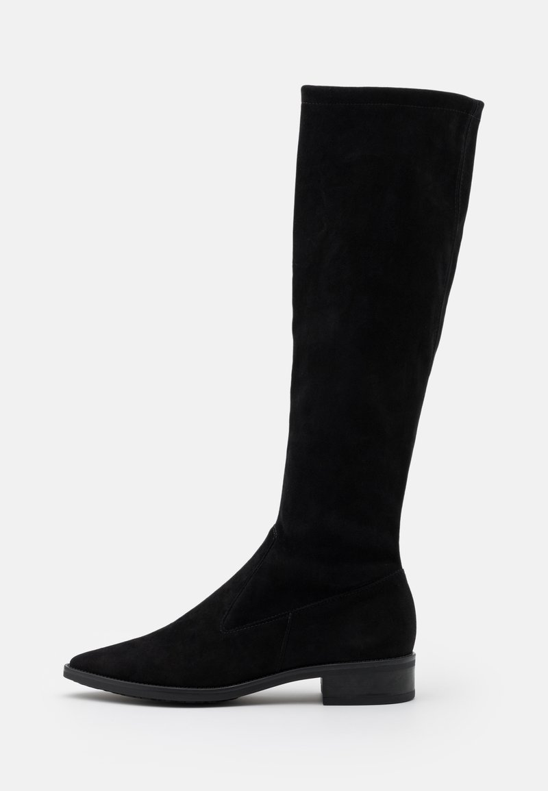 Bottes Peter Kaiser En Nubuck Et Cuir Vernis - Taille 38.5 - Talons 9 Cm - Noir - Occasion En Bon état