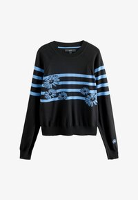 Unselected, black blue floral stripe