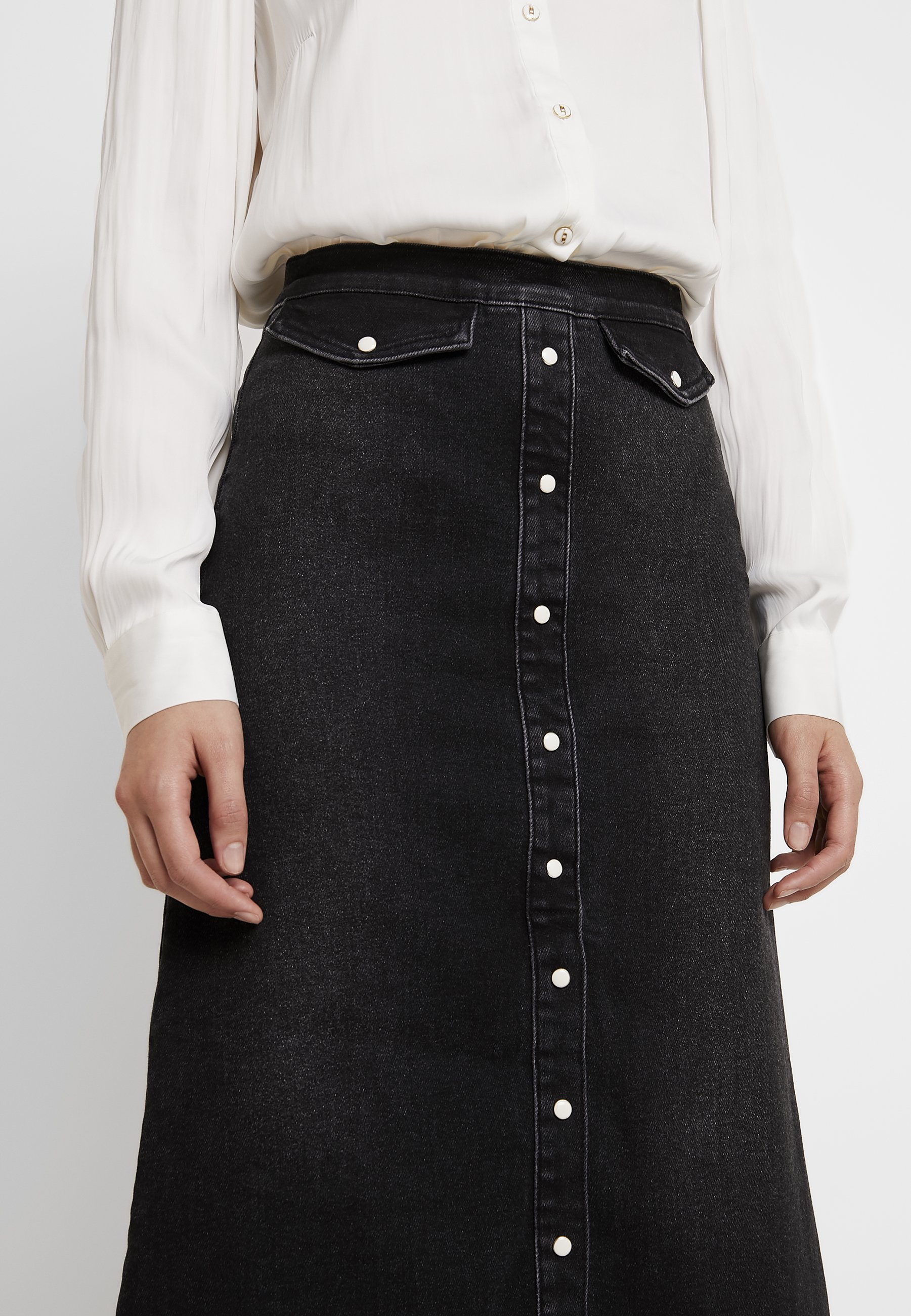 Gestuz ASTRID LONG SKIRT Jeansrok washed black Zalando.nl Gestuz ASTRID LONG SKIRT Jeansrok washed black Zalando.nl