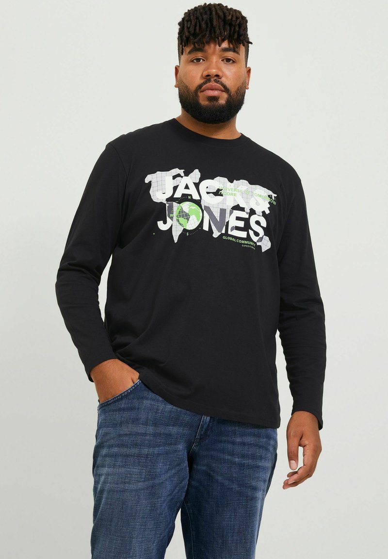 Jack & Jones PLUS SIZE KLASSISCHER Longsleeve black/zwart Zalando.be