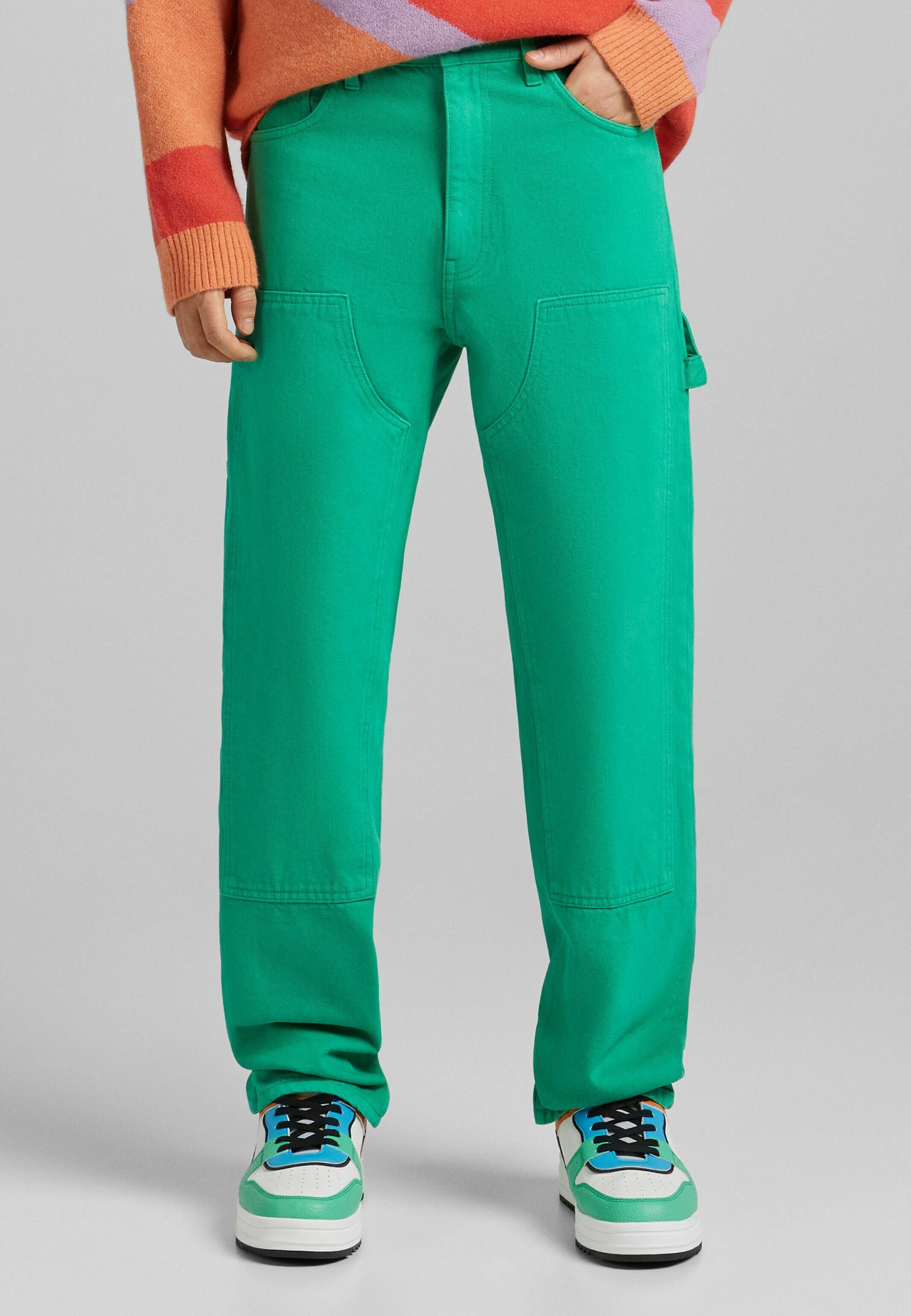 Bershka Jeans a sigaretta - green/verde - Zalando
