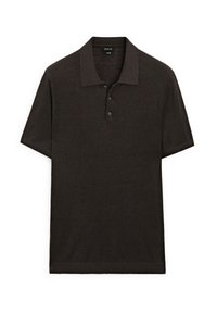 WIDE BUTTONED POLO COLLAR - Poloshirt - mottled dark grey