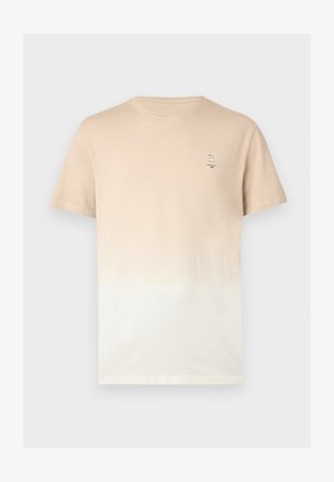 Pier One, OMBRÉ T-SHIRT WITH LABEL - Trükipildiga T-särk - beige ombré