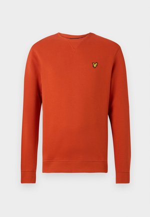 Oranži sviiter, millel on soonikuga laevärv ja pikad varrukad. Rindkere peal on väike kollane embleem. Sile tekstuur, lõbus disain.